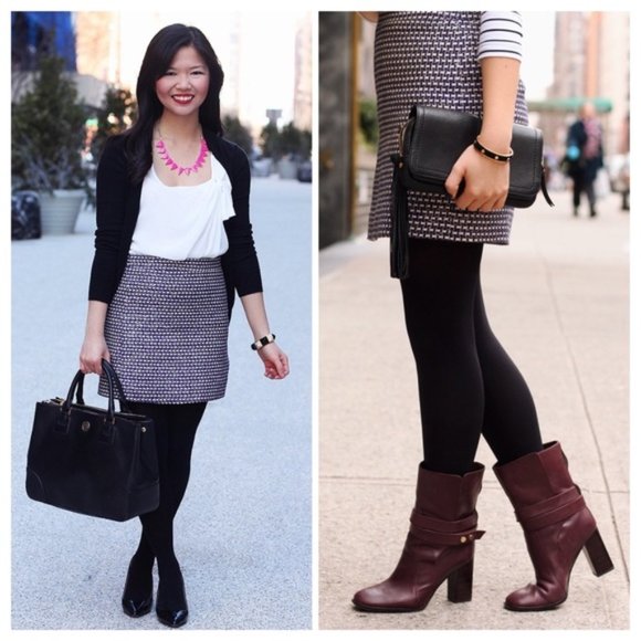 J. CREW Mini Skirt Navy Blue Gold Metallic Tweed Fall Winter Silk Size XS 2 - Picture 8 of 8